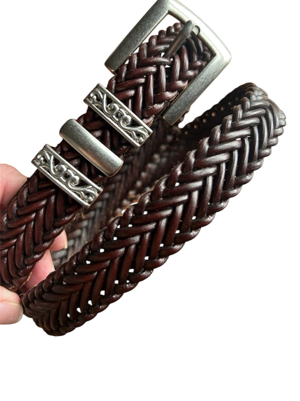 Brighton Brown Braided Leather Belt